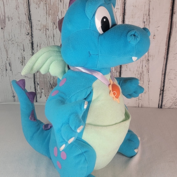 Vintage DRAGON TALES Plush 14" Talking By Playskool 1999 TESTED WORKS - Picture 6 of 9